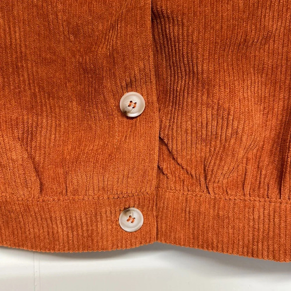 Corduroy Cropped Jacket Rust Color Sz2X - Picture 3 of 8